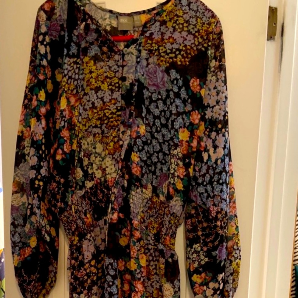 ASOS maxi sheer bohemian floral print dress